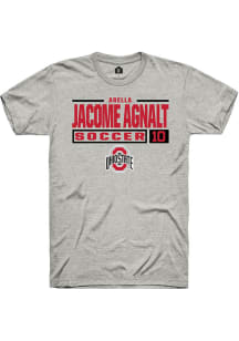 Arella Jacome Agnalt Ash Ohio State Buckeyes NIL Stacked Box Short Sleeve T Shirt
