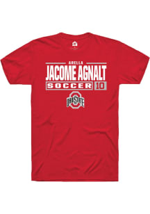Arella Jacome Agnalt Red Ohio State Buckeyes NIL Stacked Box Short Sleeve T Shirt