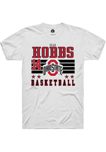 Ella Hobbs White Ohio State Buckeyes NIL Striped Short Sleeve T Shirt