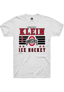 Genevieve Klein White Ohio State Buckeyes NIL Striped Short Sleeve T Shirt