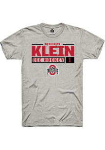 Genevieve Klein Ash Ohio State Buckeyes NIL Stacked Box Short Sleeve T Shirt