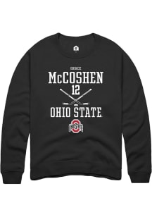 Grace McCoshen Rally Mens Black Ohio State Buckeyes NIL Sport Icon Crew Sweatshirt