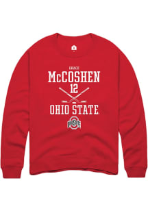 Grace McCoshen Rally Mens Red Ohio State Buckeyes NIL Sport Icon Crew Sweatshirt