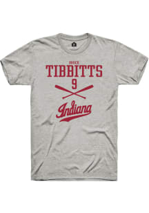 Brock Tibbitts  Indiana Hoosiers Ash Rally NIL Sport Icon Short Sleeve T Shirt