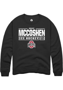 Grace McCoshen Rally Mens Black Ohio State Buckeyes NIL Stacked Box Crew Sweatshirt