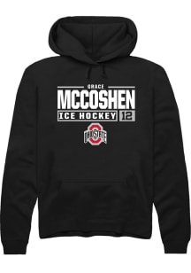 Grace McCoshen Rally Mens Black Ohio State Buckeyes NIL Stacked Box Hooded Sweatshirt