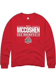 Grace McCoshen Rally Mens Red Ohio State Buckeyes NIL Stacked Box Crew Sweatshirt