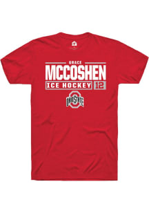 Grace McCoshen Red Ohio State Buckeyes NIL Stacked Box Short Sleeve T Shirt