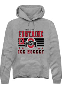 Gunnarwolfe Fontaine Rally Mens Grey Ohio State Buckeyes NIL Striped Hooded Sweatshirt