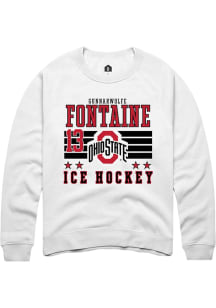 Gunnarwolfe Fontaine Rally Mens White Ohio State Buckeyes NIL Striped Crew Sweatshirt