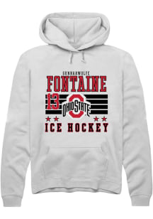 Gunnarwolfe Fontaine Rally Mens White Ohio State Buckeyes NIL Striped Hooded Sweatshirt