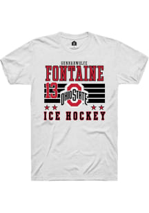 Gunnarwolfe Fontaine White Ohio State Buckeyes NIL Striped Short Sleeve T Shirt