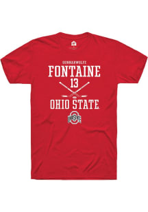 Gunnarwolfe Fontaine Red Ohio State Buckeyes NIL Sport Icon Short Sleeve T Shirt