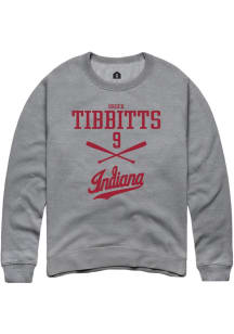 Brock Tibbitts Rally Mens Graphite Indiana Hoosiers NIL Sport Icon Crew Sweatshirt