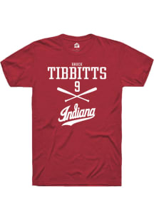 Brock Tibbitts  Indiana Hoosiers Red Rally NIL Sport Icon Short Sleeve T Shirt