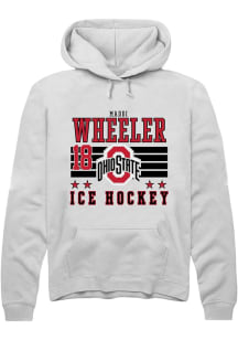 Maddi Wheeler Rally Mens White Ohio State Buckeyes NIL Striped Hooded Sweatshirt