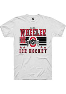 Maddi Wheeler White Ohio State Buckeyes NIL Striped Short Sleeve T Shirt