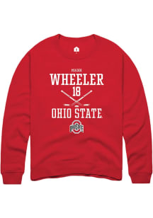 Maddi Wheeler Rally Mens Red Ohio State Buckeyes NIL Sport Icon Crew Sweatshirt