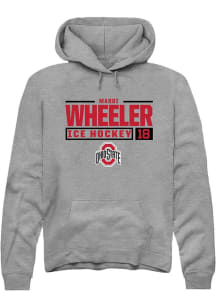 Maddi Wheeler Rally Mens Graphite Ohio State Buckeyes NIL Stacked Box Hooded Sweatshirt