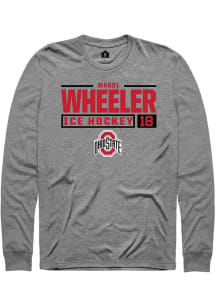 Maddi Wheeler Rally Mens Graphite Ohio State Buckeyes NIL Stacked Box Tee