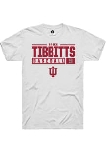 Brock Tibbitts  Indiana Hoosiers White Rally NIL Stacked Box Short Sleeve T Shirt