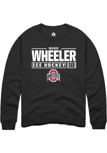 Maddi Wheeler Rally Mens Black Ohio State Buckeyes NIL Stacked Box Crew Sweatshirt