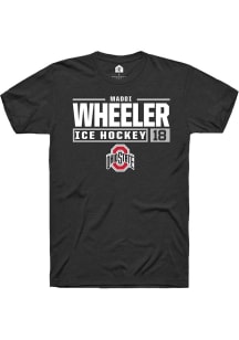 Maddi Wheeler Black Ohio State Buckeyes NIL Stacked Box Short Sleeve T Shirt