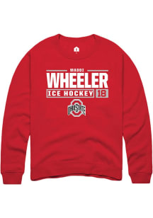 Maddi Wheeler Rally Mens Red Ohio State Buckeyes NIL Stacked Box Crew Sweatshirt