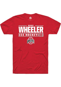 Maddi Wheeler Red Ohio State Buckeyes NIL Stacked Box Short Sleeve T Shirt