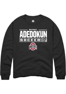 Michael Adedokun Rally Mens Black Ohio State Buckeyes NIL Stacked Box Crew Sweatshirt