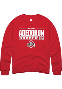 Michael Adedokun Rally Mens Red Ohio State Buckeyes NIL Stacked Box Crew Sweatshirt