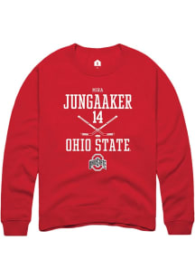 Mira Jungaaker Rally Mens Red Ohio State Buckeyes NIL Sport Icon Crew Sweatshirt