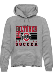 Nette-Nina Hiltunen Rally Mens Grey Ohio State Buckeyes NIL Striped Hooded Sweatshirt