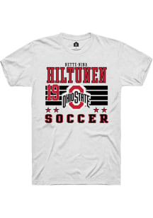 Nette-Nina Hiltunen White Ohio State Buckeyes NIL Striped Short Sleeve T Shirt