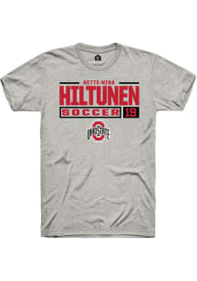 Nette-Nina Hiltunen Ash Ohio State Buckeyes NIL Stacked Box Short Sleeve T Shirt