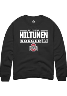 Nette-Nina Hiltunen Rally Mens Black Ohio State Buckeyes NIL Stacked Box Crew Sweatshirt
