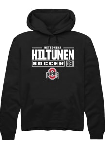 Nette-Nina Hiltunen Rally Mens Black Ohio State Buckeyes NIL Stacked Box Hooded Sweatshirt