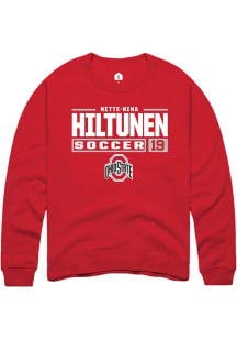 Nette-Nina Hiltunen Rally Mens Red Ohio State Buckeyes NIL Stacked Box Crew Sweatshirt