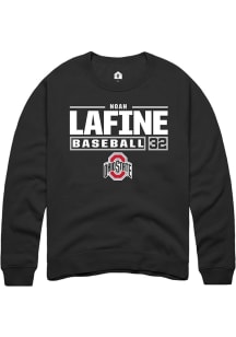 Noah Lafine Rally Mens Black Ohio State Buckeyes NIL Stacked Box Crew Sweatshirt