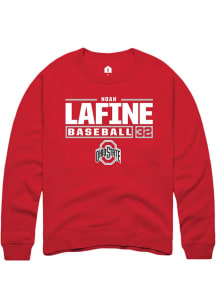 Noah Lafine Rally Mens Red Ohio State Buckeyes NIL Stacked Box Crew Sweatshirt