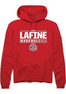 Noah Lafine Rally Mens Red Ohio State Buckeyes NIL Stacked Box Hooded Sweatshirt