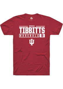 Brock Tibbitts  Indiana Hoosiers Red Rally NIL Stacked Box Short Sleeve T Shirt