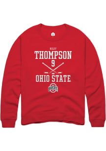 Riley Thompson Rally Mens Red Ohio State Buckeyes NIL Sport Icon Crew Sweatshirt