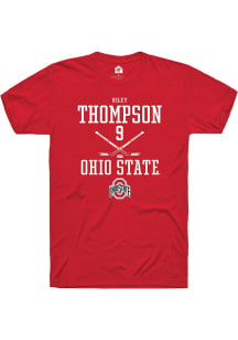 Riley Thompson Red Ohio State Buckeyes NIL Sport Icon Short Sleeve T Shirt