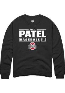 Sahil Patel Rally Mens Black Ohio State Buckeyes NIL Stacked Box Crew Sweatshirt