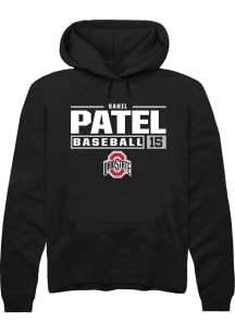 Sahil Patel Rally Mens Black Ohio State Buckeyes NIL Stacked Box Hooded Sweatshirt