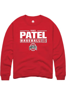 Sahil Patel Rally Mens Red Ohio State Buckeyes NIL Stacked Box Crew Sweatshirt