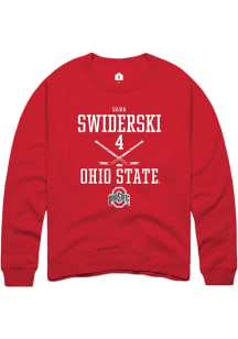 Sara Swiderski Rally Mens Red Ohio State Buckeyes NIL Sport Icon Crew Sweatshirt
