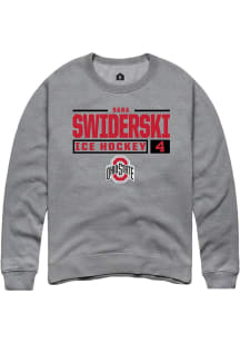 Sara Swiderski Rally Mens Graphite Ohio State Buckeyes NIL Stacked Box Crew Sweatshirt