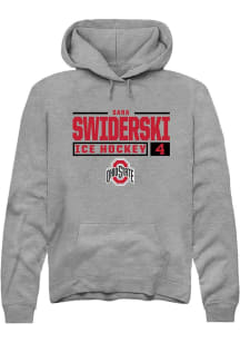 Sara Swiderski Rally Mens Graphite Ohio State Buckeyes NIL Stacked Box Hooded Sweatshirt
